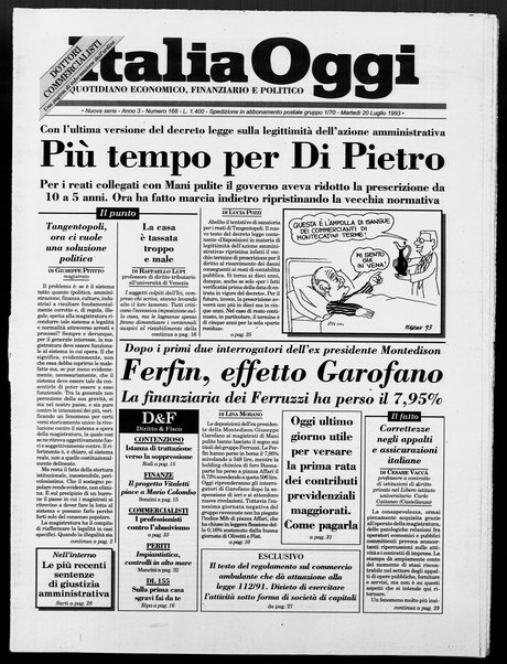 Italia oggi : quotidiano di economia finanza e politica